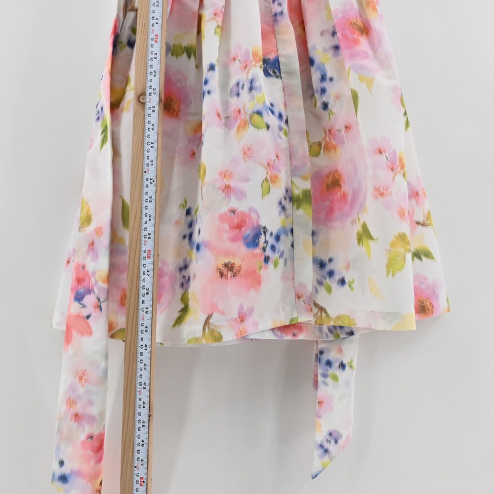 Sara‎ Campbell Floral Fit Flare Dress Womens Size 6 White Pink Watercolor Garden - Picture 5 of 13